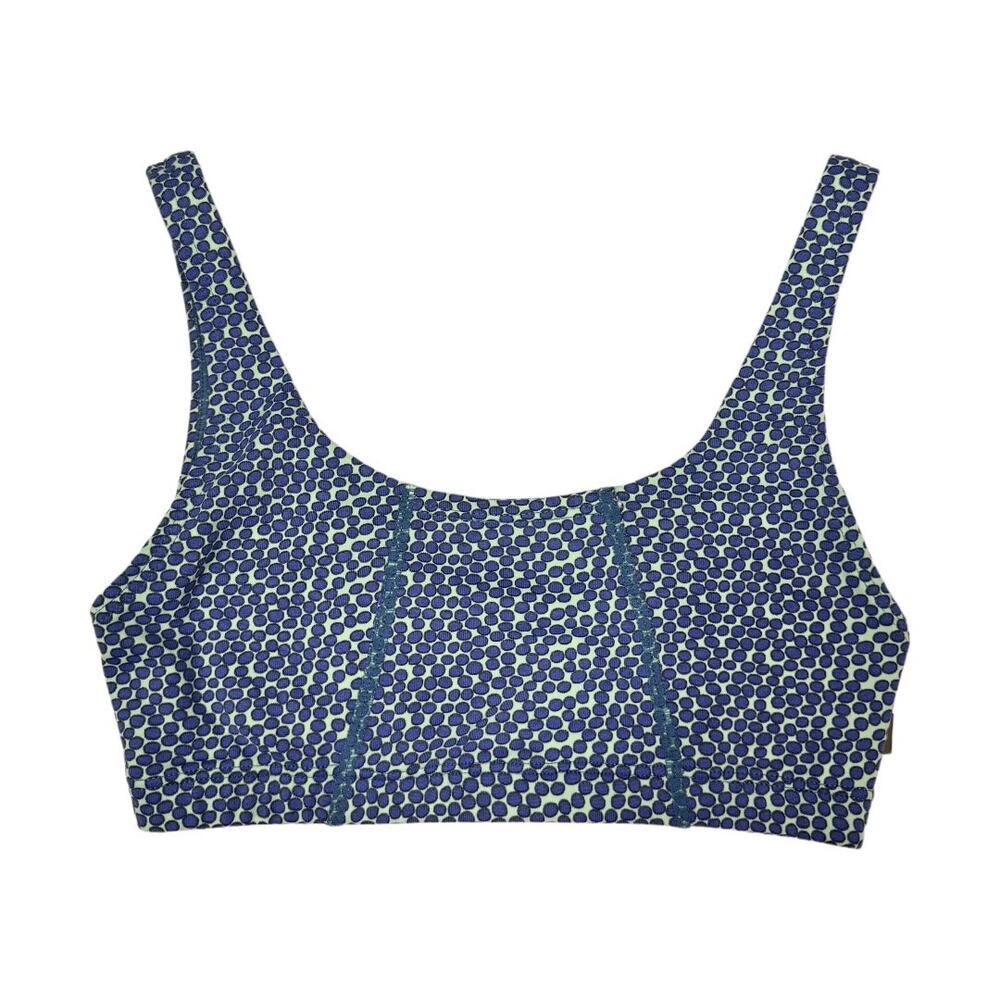 Maaji Matching Workout Set Small Sports Bra Stirrup Leggings Blue Print Beach - Picture 2 of 13